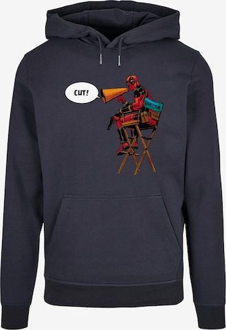 ABSOLUTE CULT Sweatshirt 'Deadpool - Directors Chair' in Blauw: voorkant