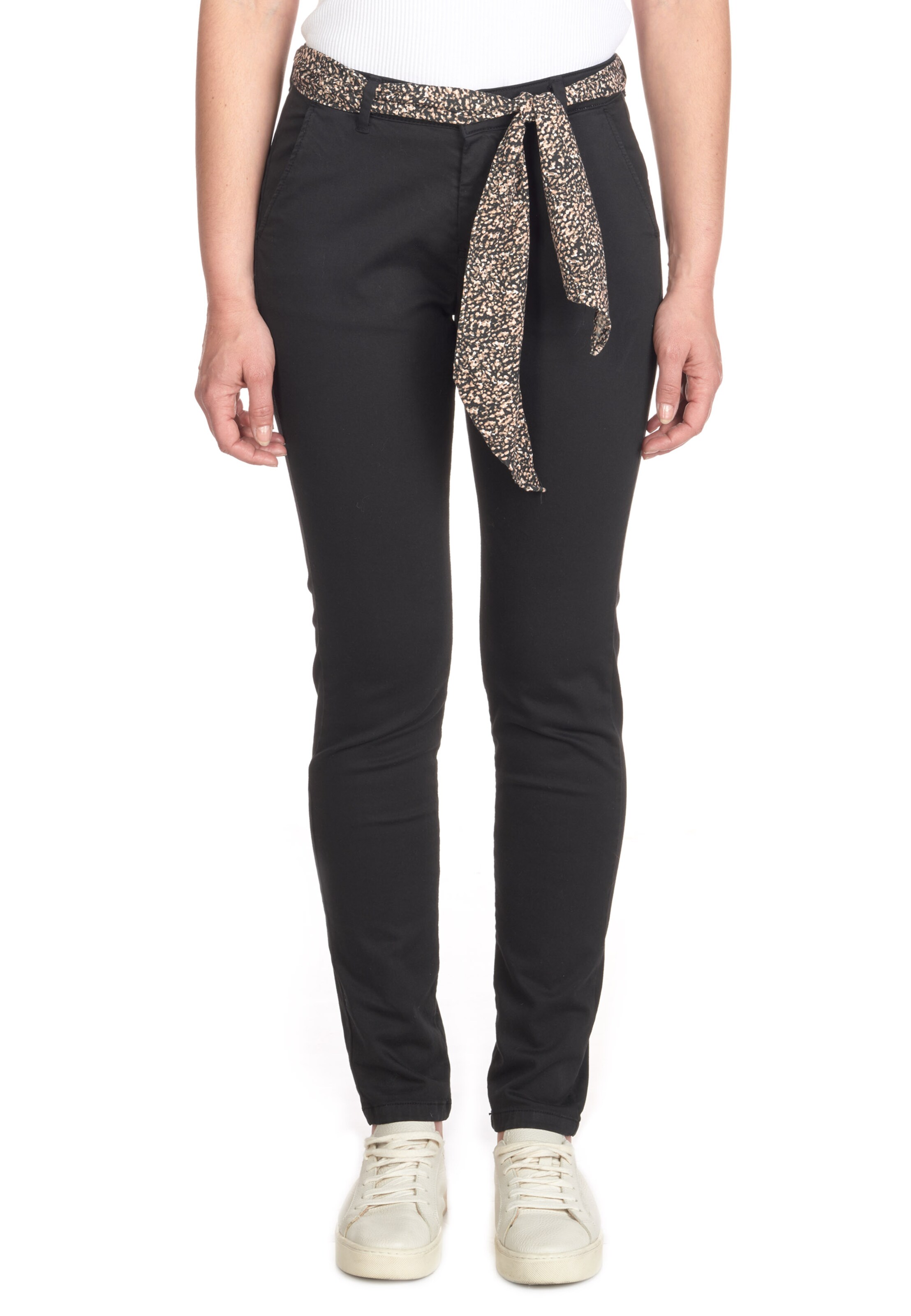 Coupe slim Pantalon chino 'DYLI 4' Le Temps Des Cerises en noir : devant