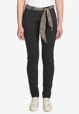 Le Temps Des Cerises Skinny Chino Pants 'DYLI 4' in Black: front