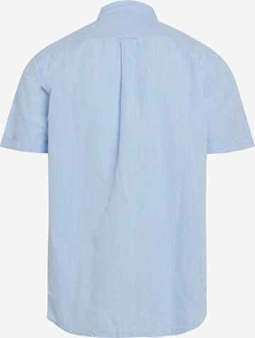 KnowledgeCotton Apparel Regular Fit Hemd ' LARCH SS' in Blau
