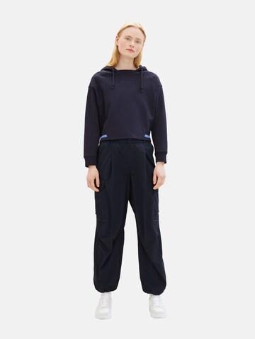 TOM TAILOR DENIM Lużny krój Bojówki w kolorze niebieski: przód