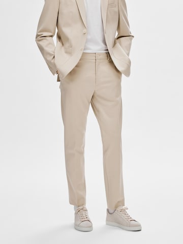 Coupe slim Pantalon chino 'DELON' SELECTED HOMME en beige