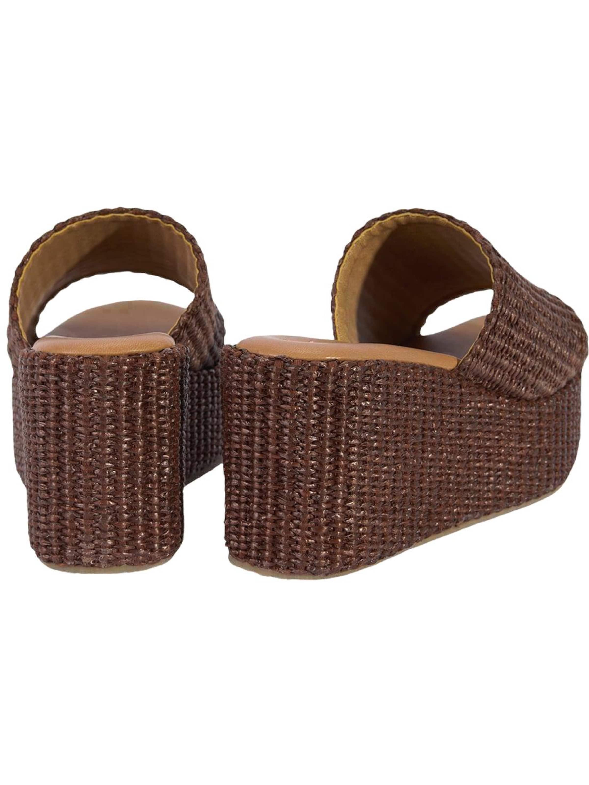 Desa Mule 'DESA Damen-Keilsandalen aus Raffia' in Brown