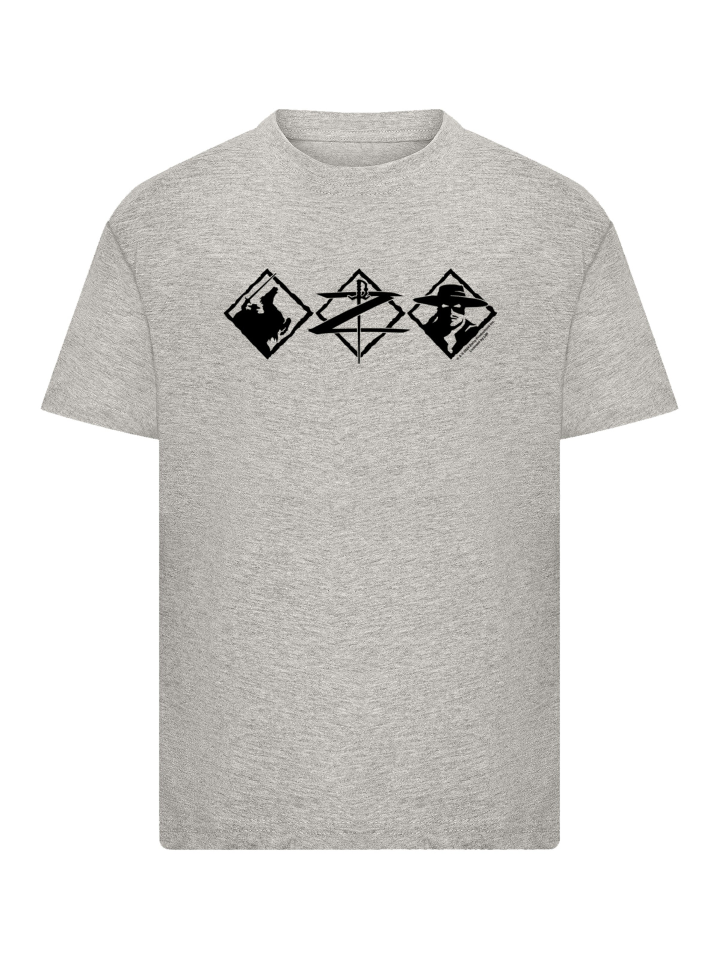 F4NT4STIC Shirt 'Zorro' in Grau: Vorderseite