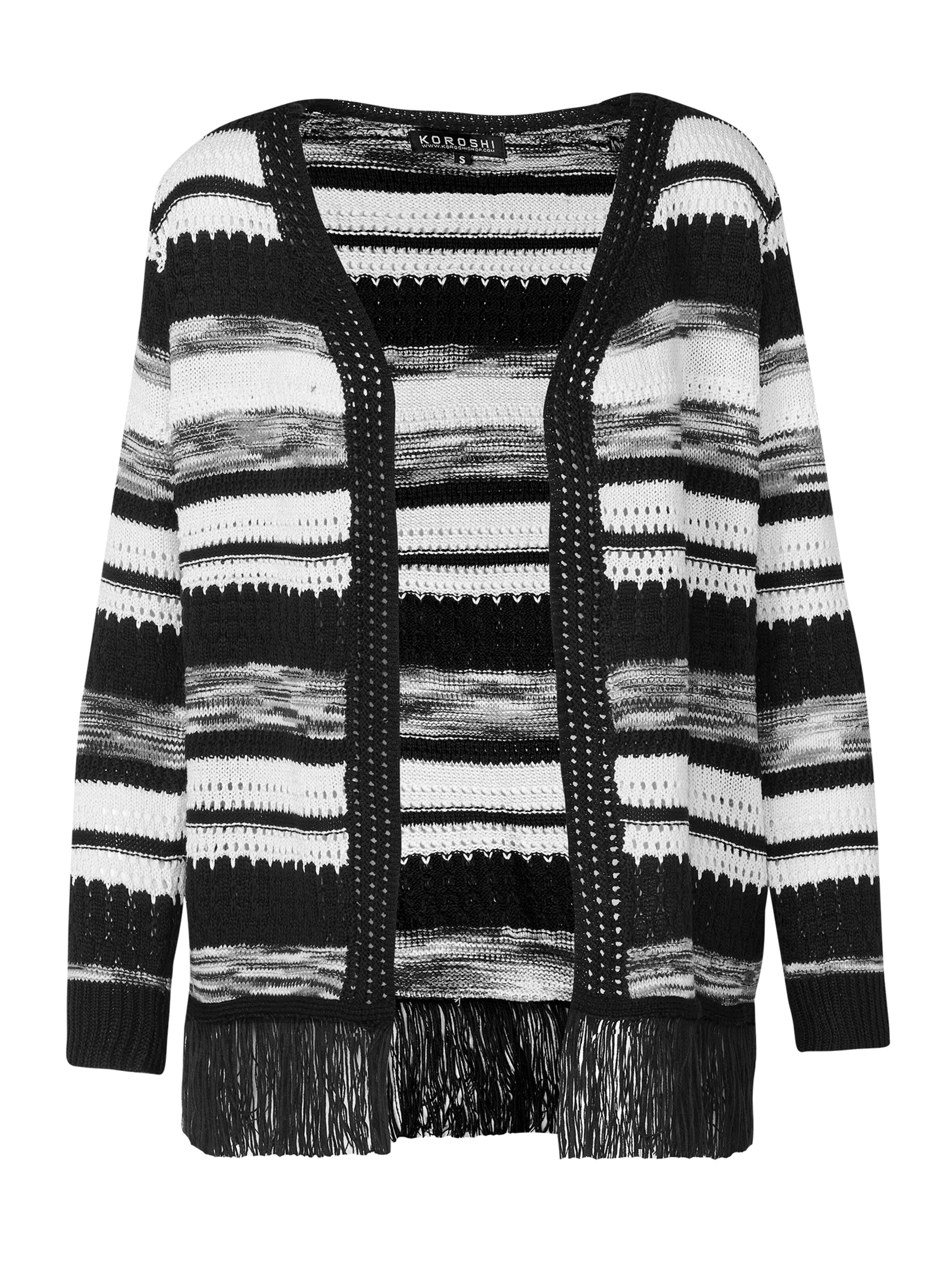 KOROSHI Knit cardigan in Black: front