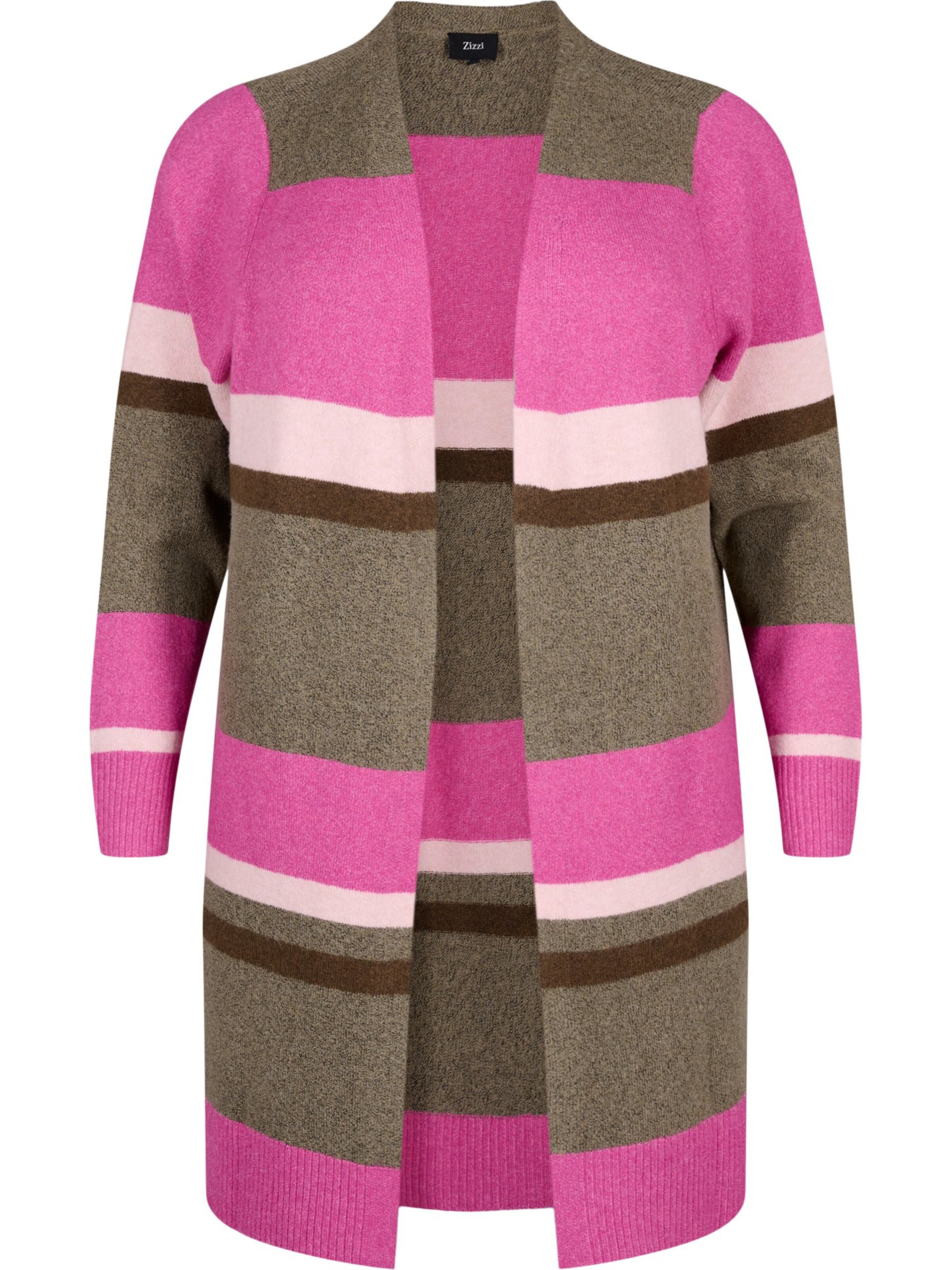 Zizzi Knit cardigan 'CASUNNY' in Pink: front