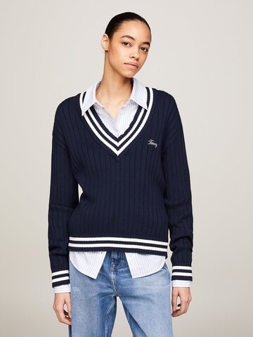 Tommy Jeans Trui in Blauw: voorkant