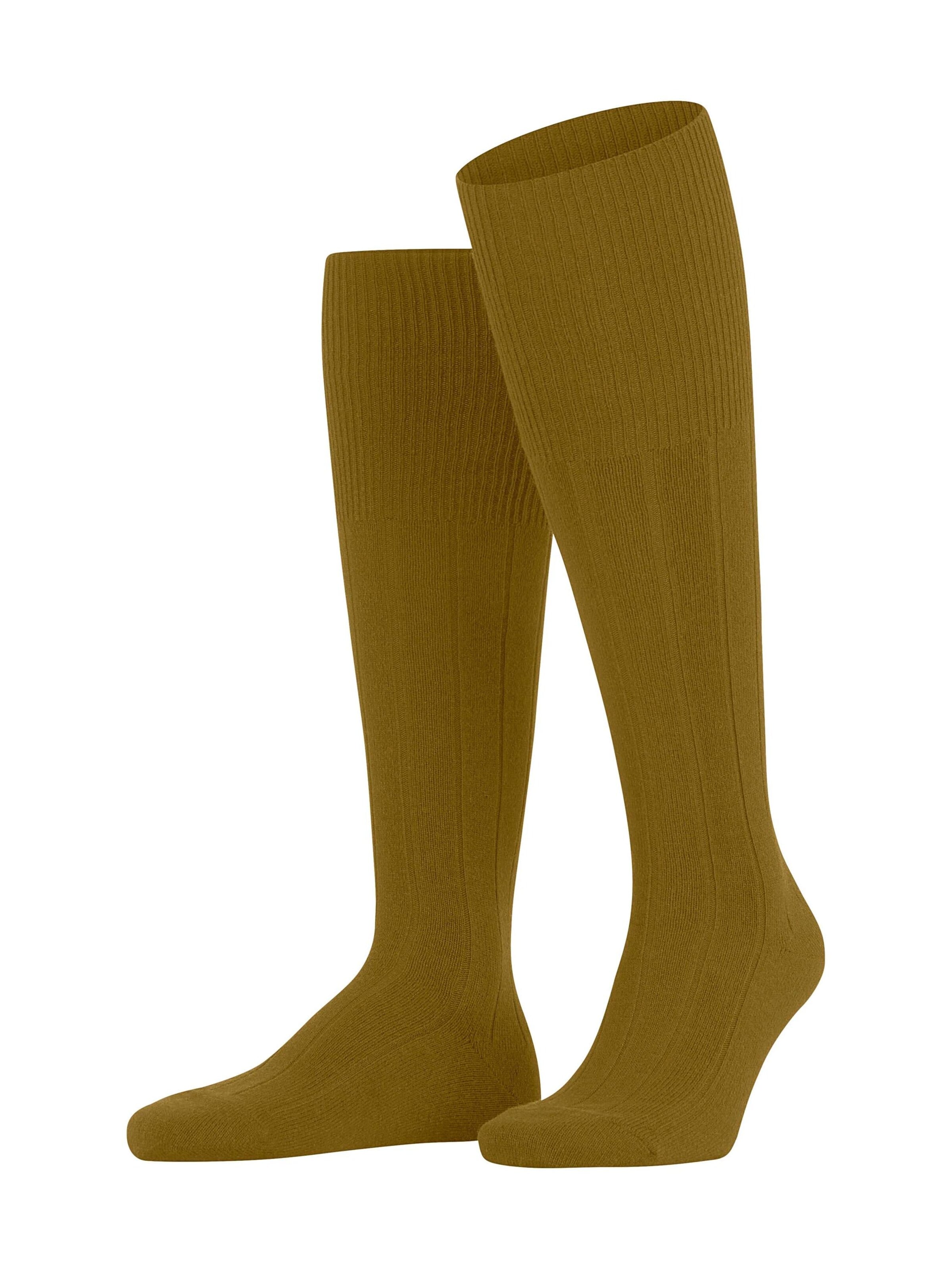 FALKE Knee High Socks 'Lhasa Rib' in Yellow: front