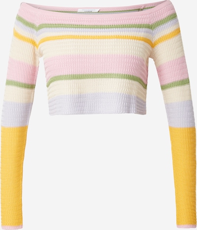 florence by mills exclusive for ABOUT YOU Pullover 'Fresh Coconut' em amarelo / verde / rosa claro / branco, Vista do produto