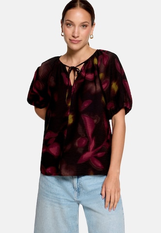 zero Casual-Bluse mit Blumenprint in Schwarz: Vorderseite