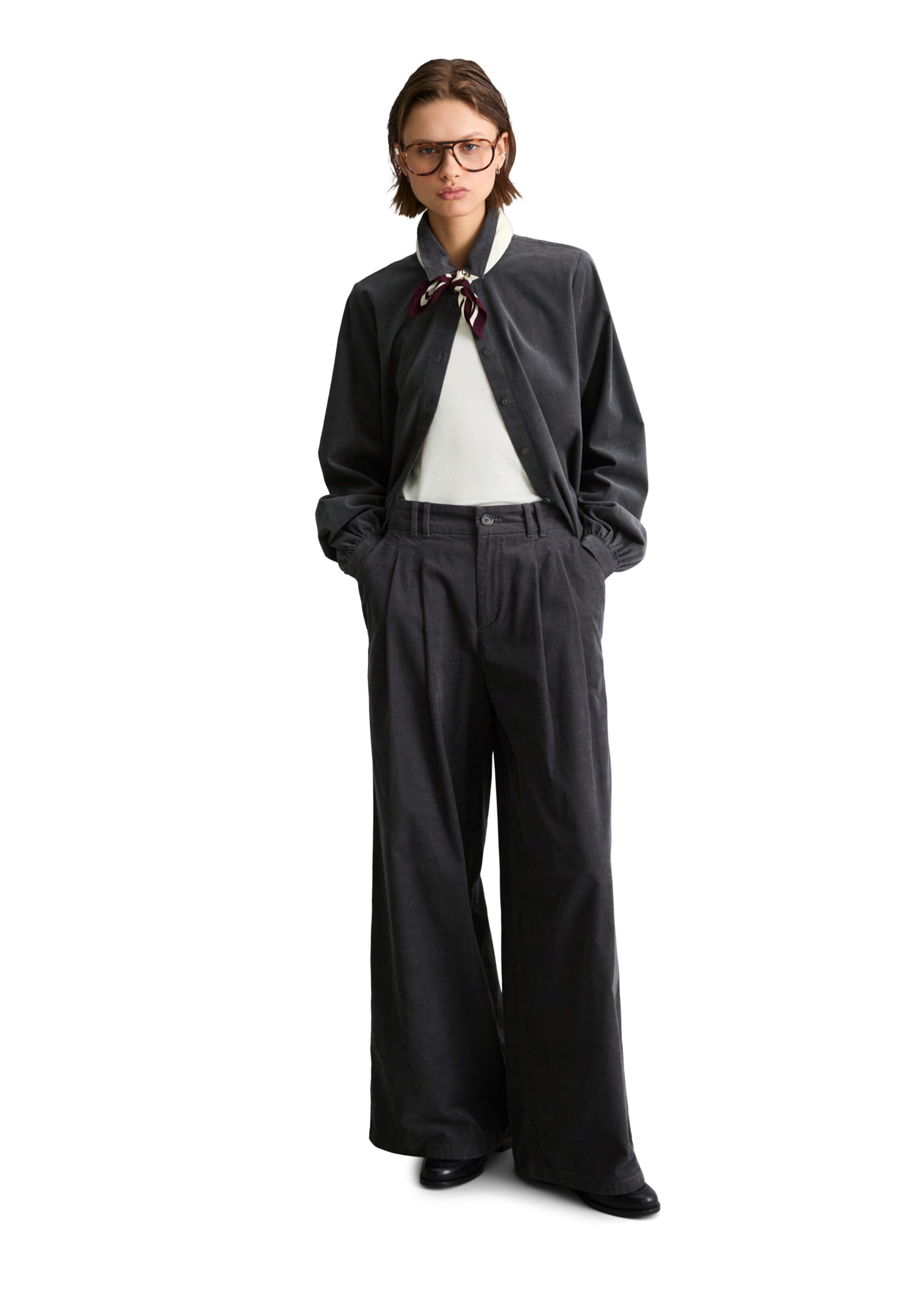 Marc O'Polo DENIM Loosefit Broek in Grijs
