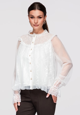 Ombre Blouse in White