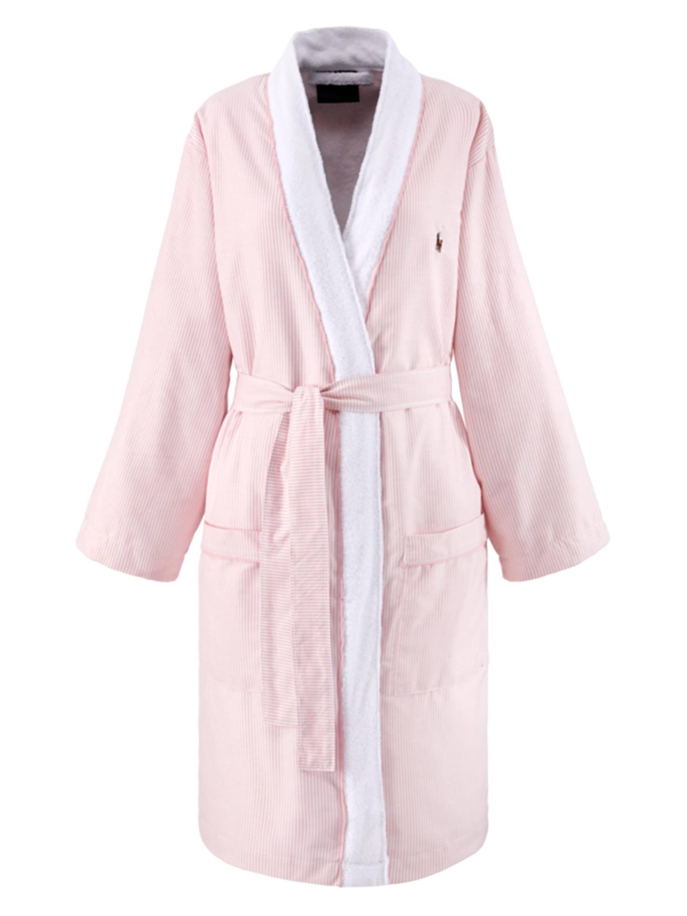 Ralph Lauren Home Long Bathrobe 'RLOXFORD' in Pink: front