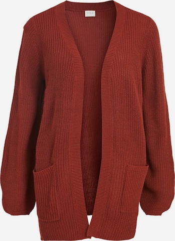 VILA Knit Cardigan in Red: front