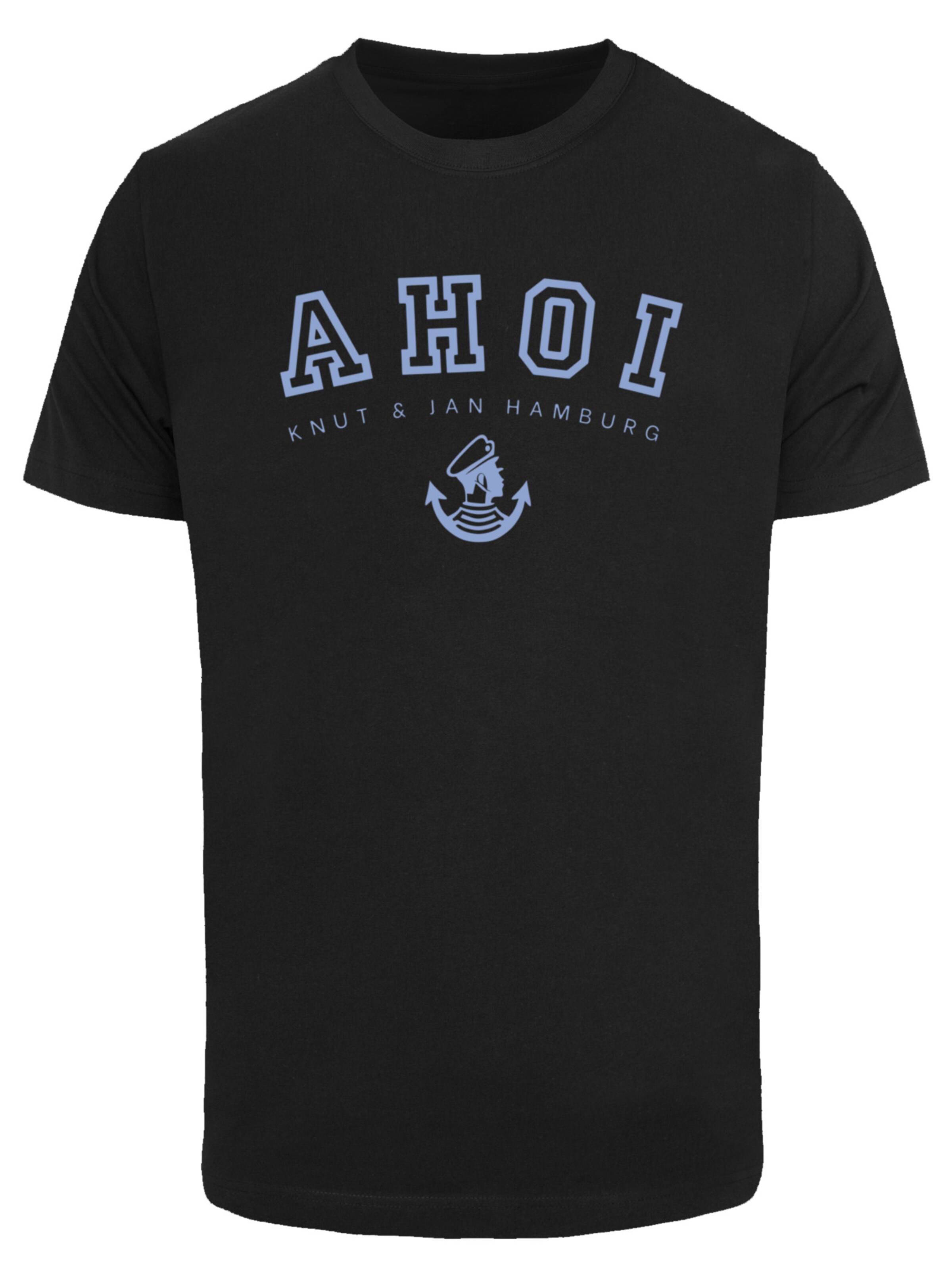 F4NT4STIC Shirt 'Ahoi Knut & Jan Hamburg' in Zwart: voorkant