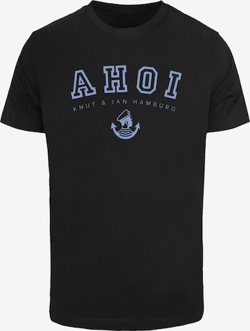 F4NT4STIC Shirt 'Ahoi Knut & Jan Hamburg' in Zwart: voorkant