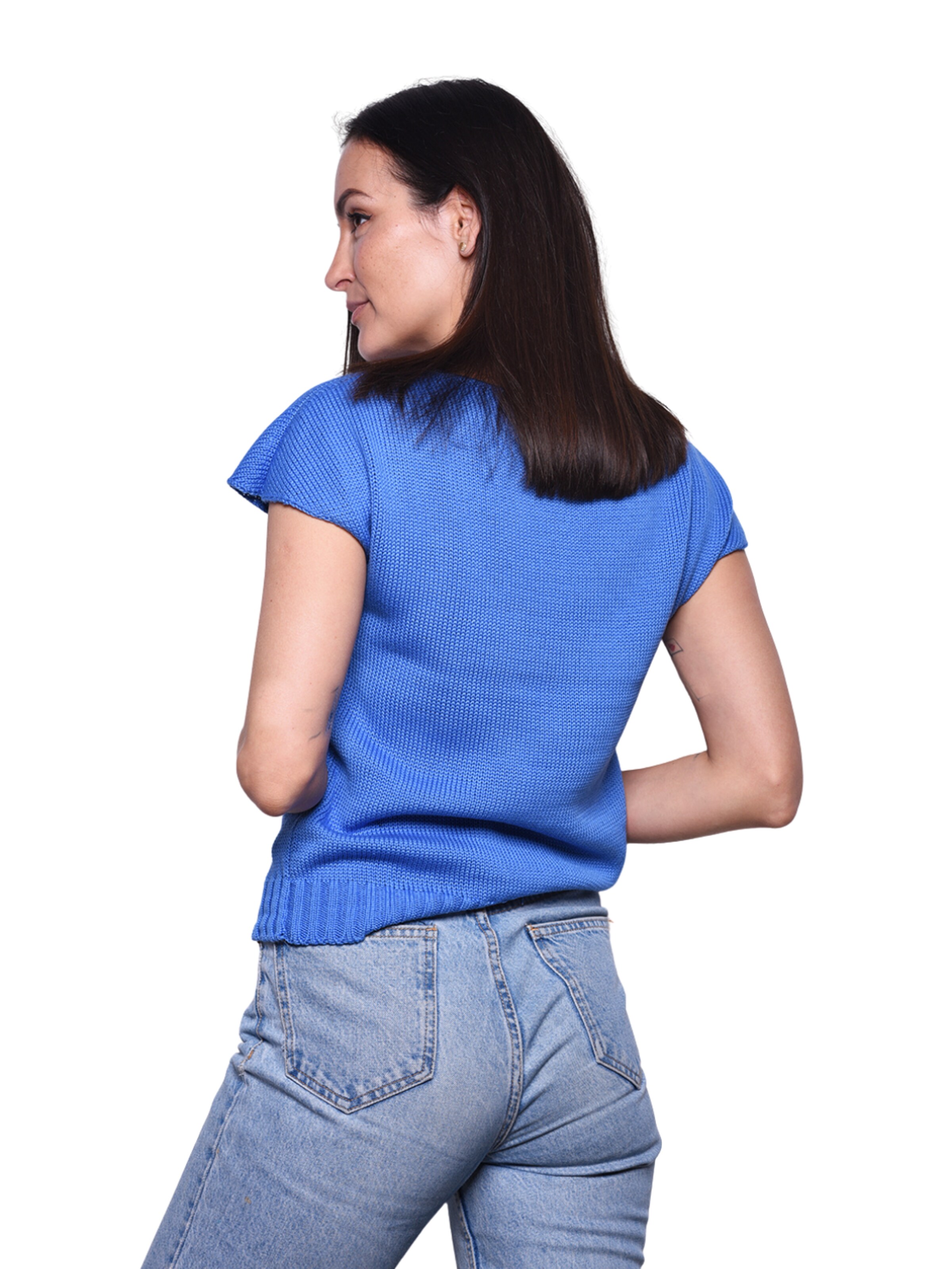 Süel knitwear - Top de punto 'Carlos' en azul