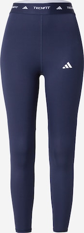 Pantalon de sport 'TECHFIT 7/8' ADIDAS PERFORMANCE en bleu : devant
