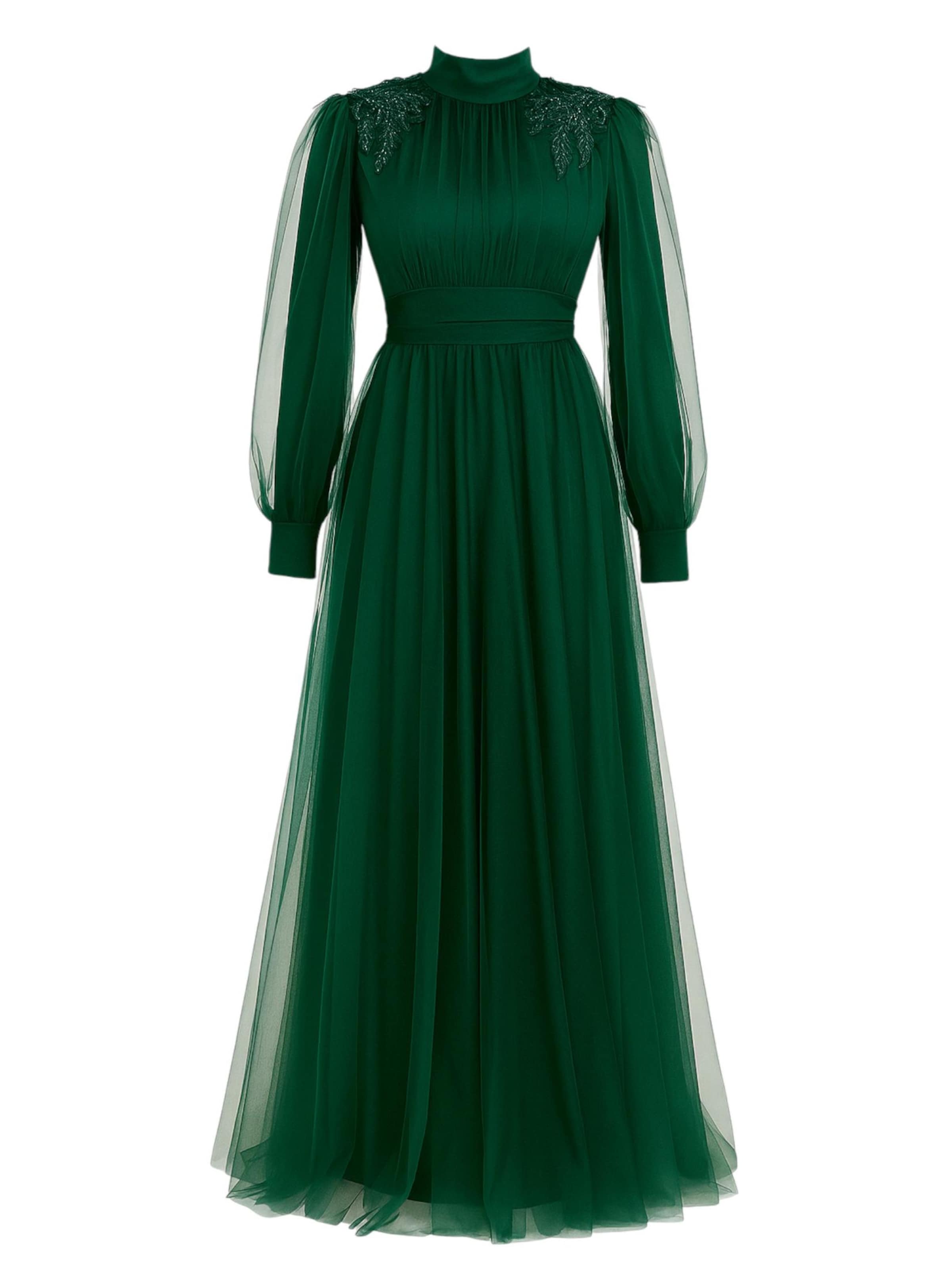 Robe de soirée 'MINEL' fashionshowcase en vert : devant