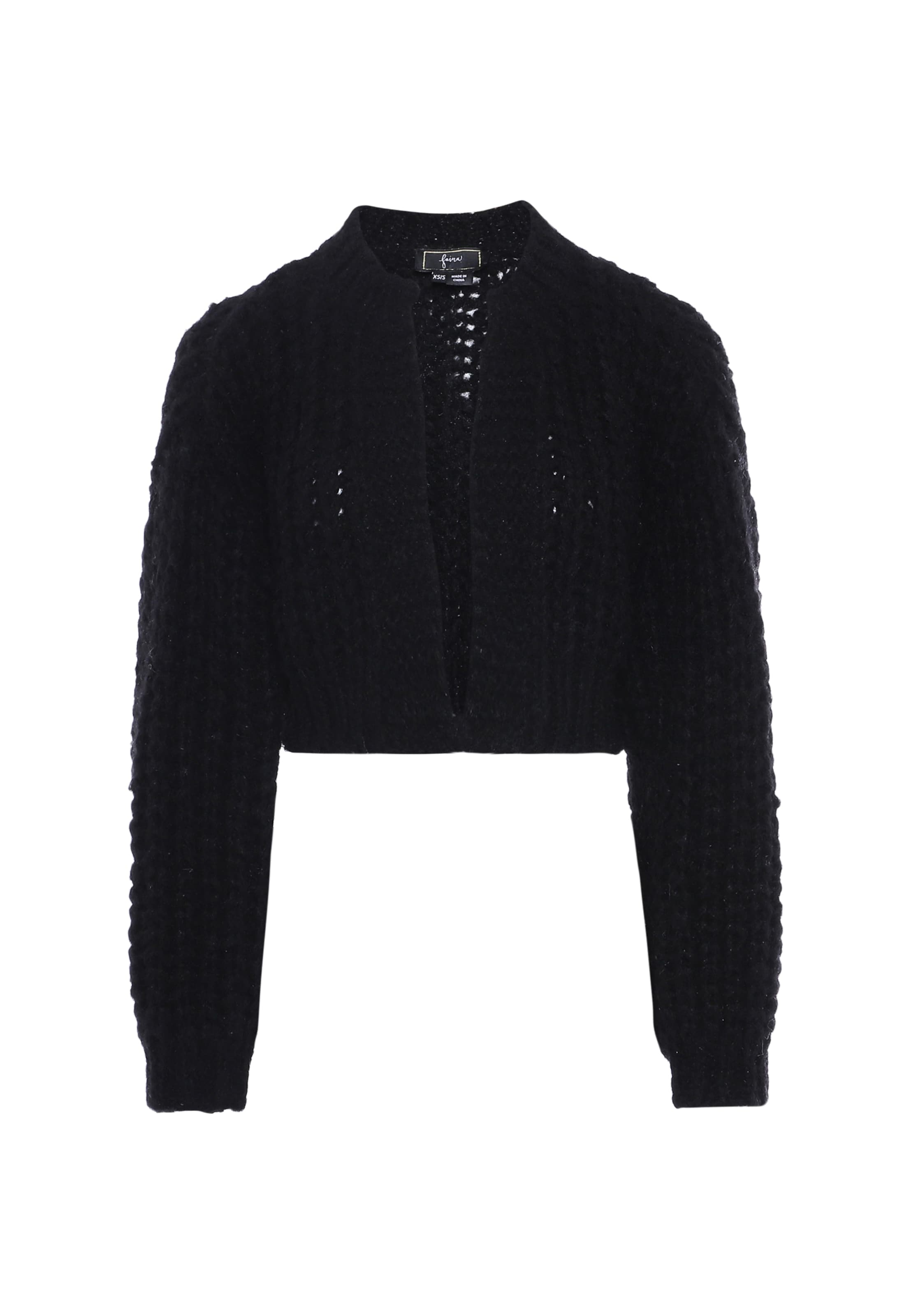 faina Strickjacke in Schwarz: Vorderseite