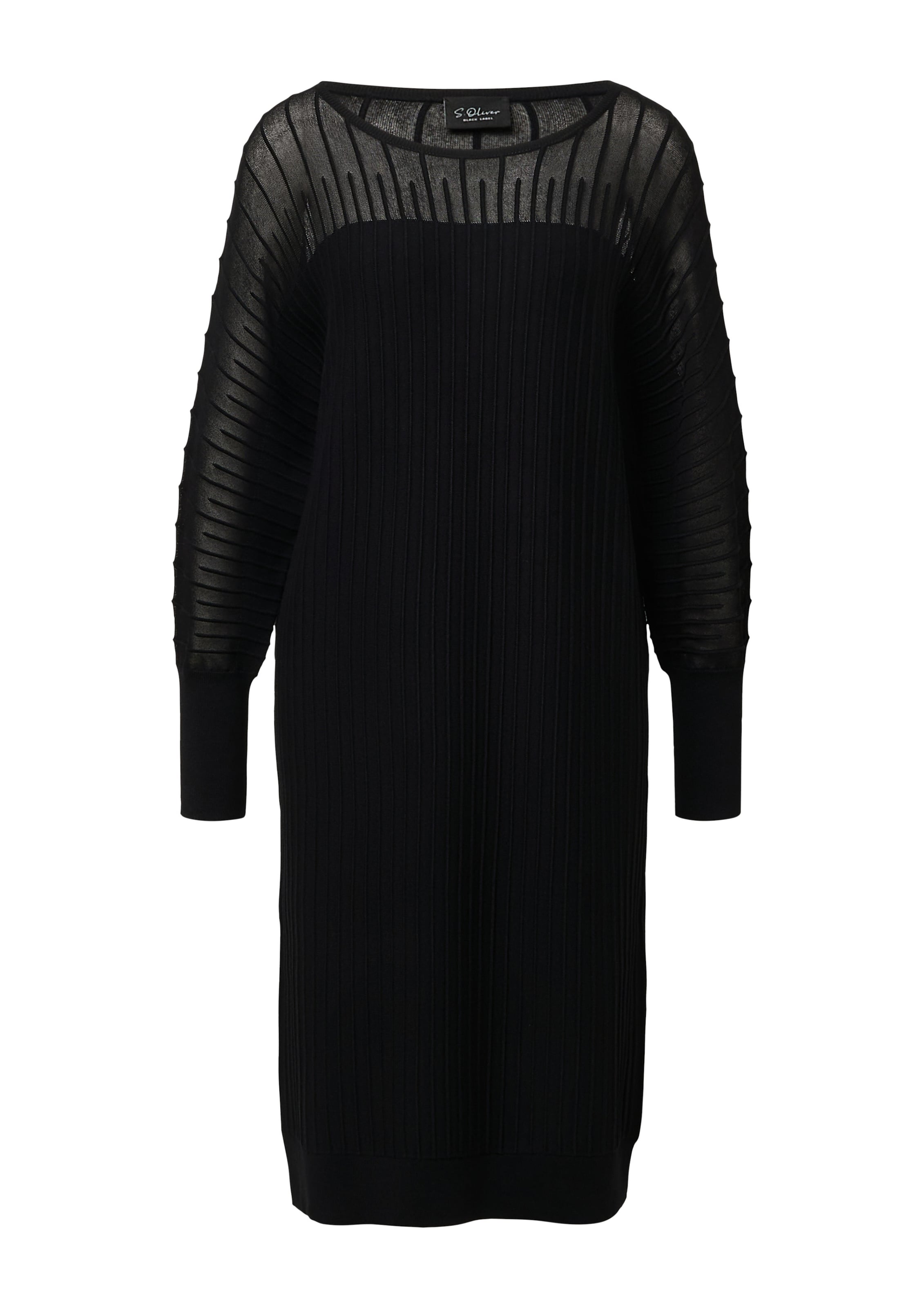s.Oliver Strickkleid in Schwarz: Vorderseite