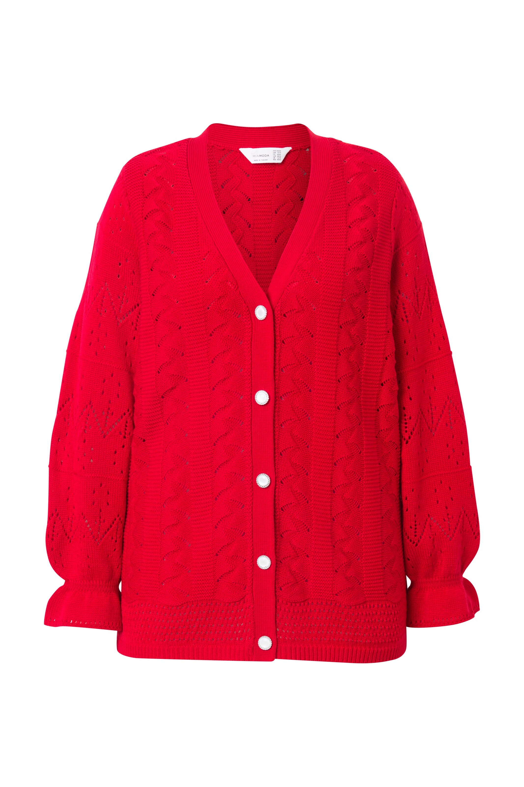MIAMODA Knit cardigan in Red: front