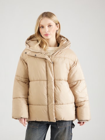 Monki Winter jacket in Beige: front