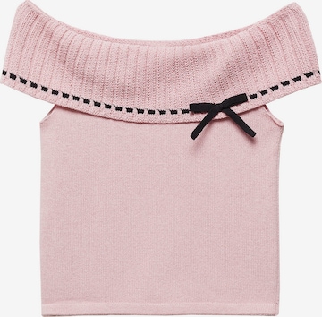 MANGO Knitted Top 'Minnie' in Pink: front