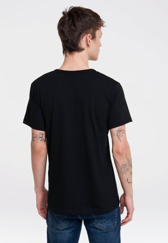 LOGOSHIRT Shirt 'Marvel Deadpool Face' in Black