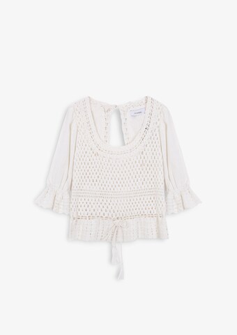 Scalpers Bluse 'Crochet' i hvid: forside