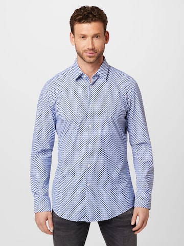 BOSS Black Regular fit Button Up Shirt 'HANK' in Blue: front