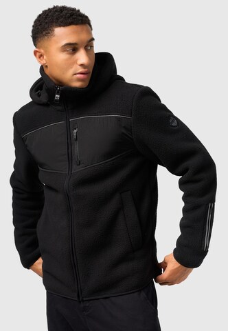 STONE HARBOUR Athletic Fleece Jacket in Black: front