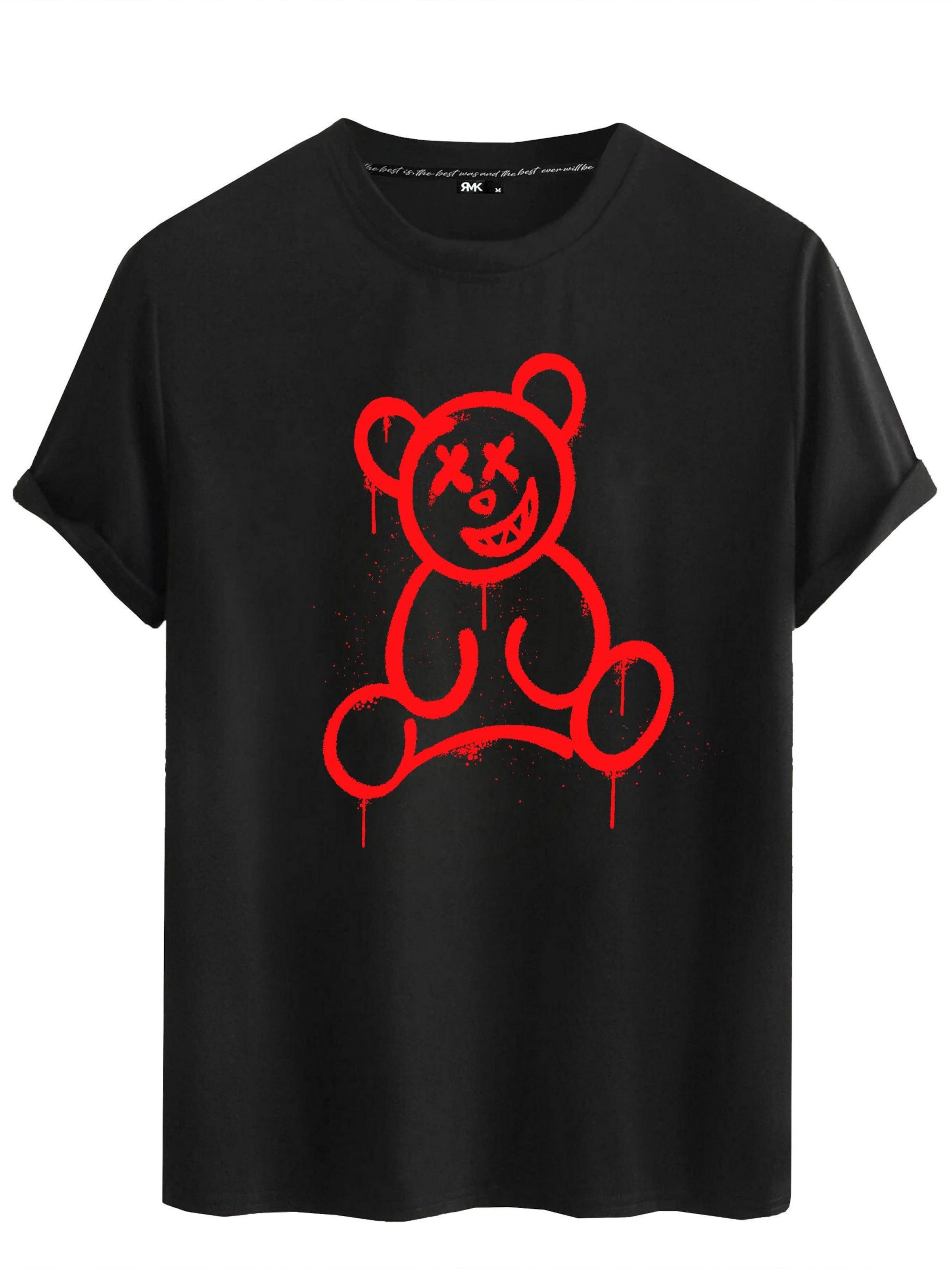 RMK Shirt '“Bear Smiley ”' in Schwarz: Vorderseite