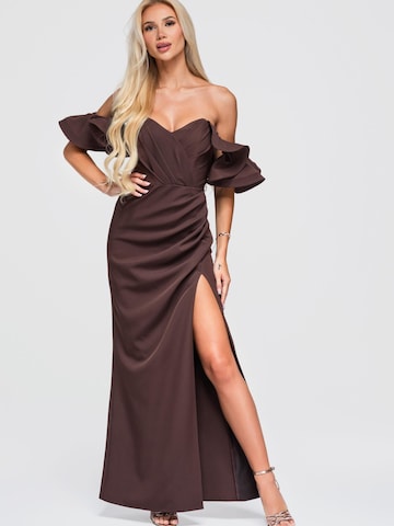Ombre Abendkleid‌‌‌‌‌‌‌ in Braun: Vorderseite