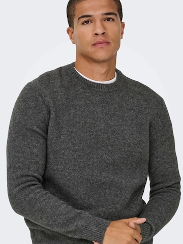 Only & Sons Trui '22035025' in Grijs