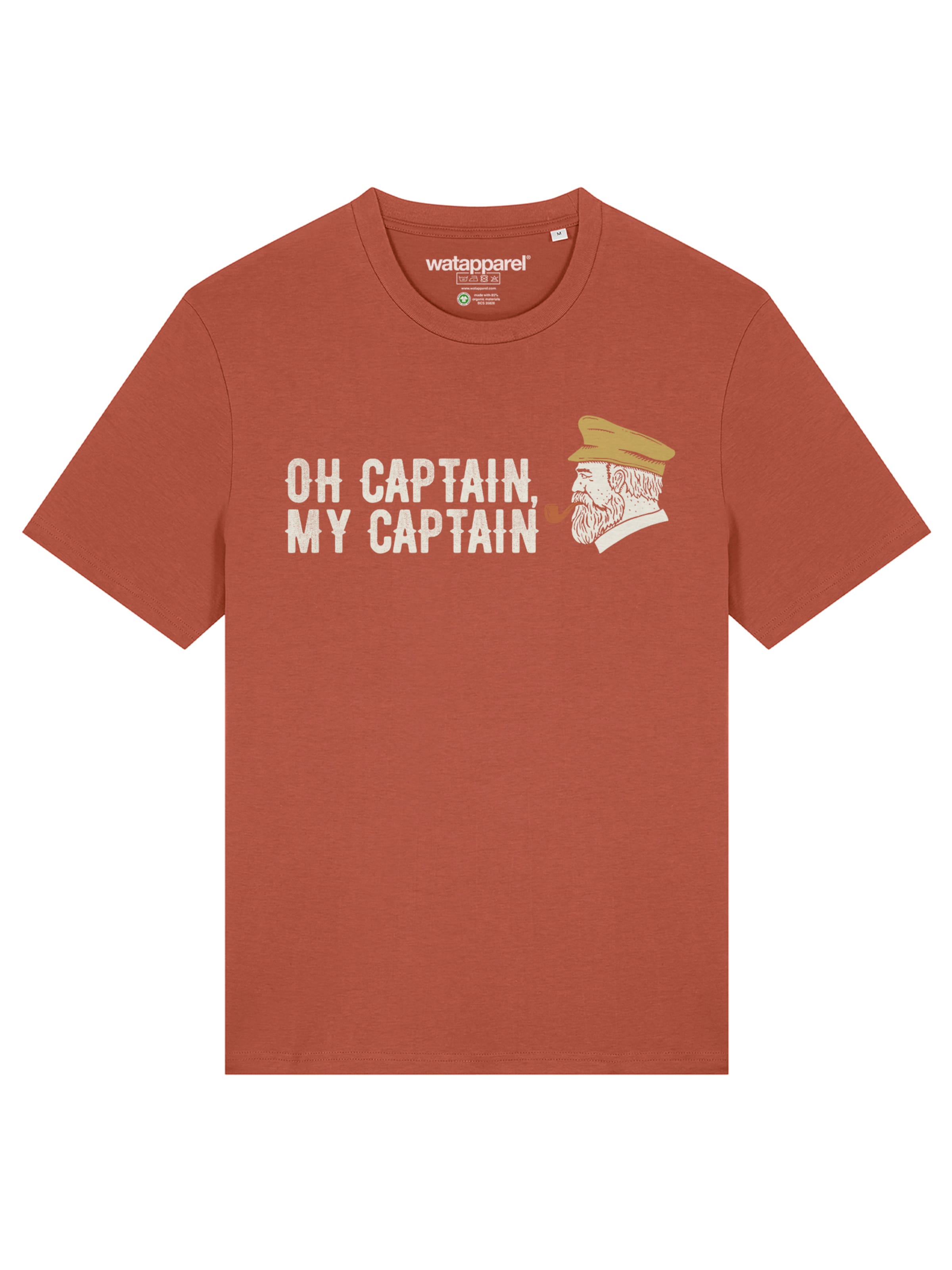 Watapparel Shirt 'Oh Captain My Captain' in Brown: front