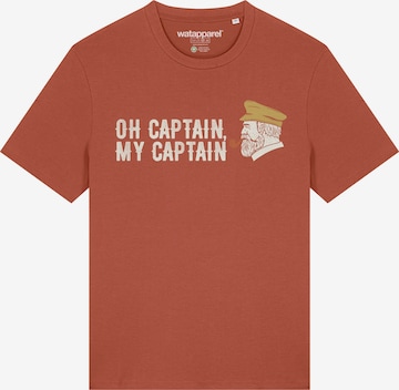 T-Shirt 'Oh Captain My Captain' Watapparel en marron : devant