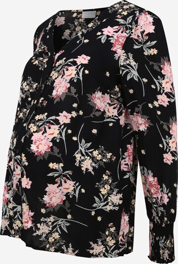 Pieces Maternity Bluse 'Paola' in pastellgrün / rosa / schwarz / weiß, Produktansicht