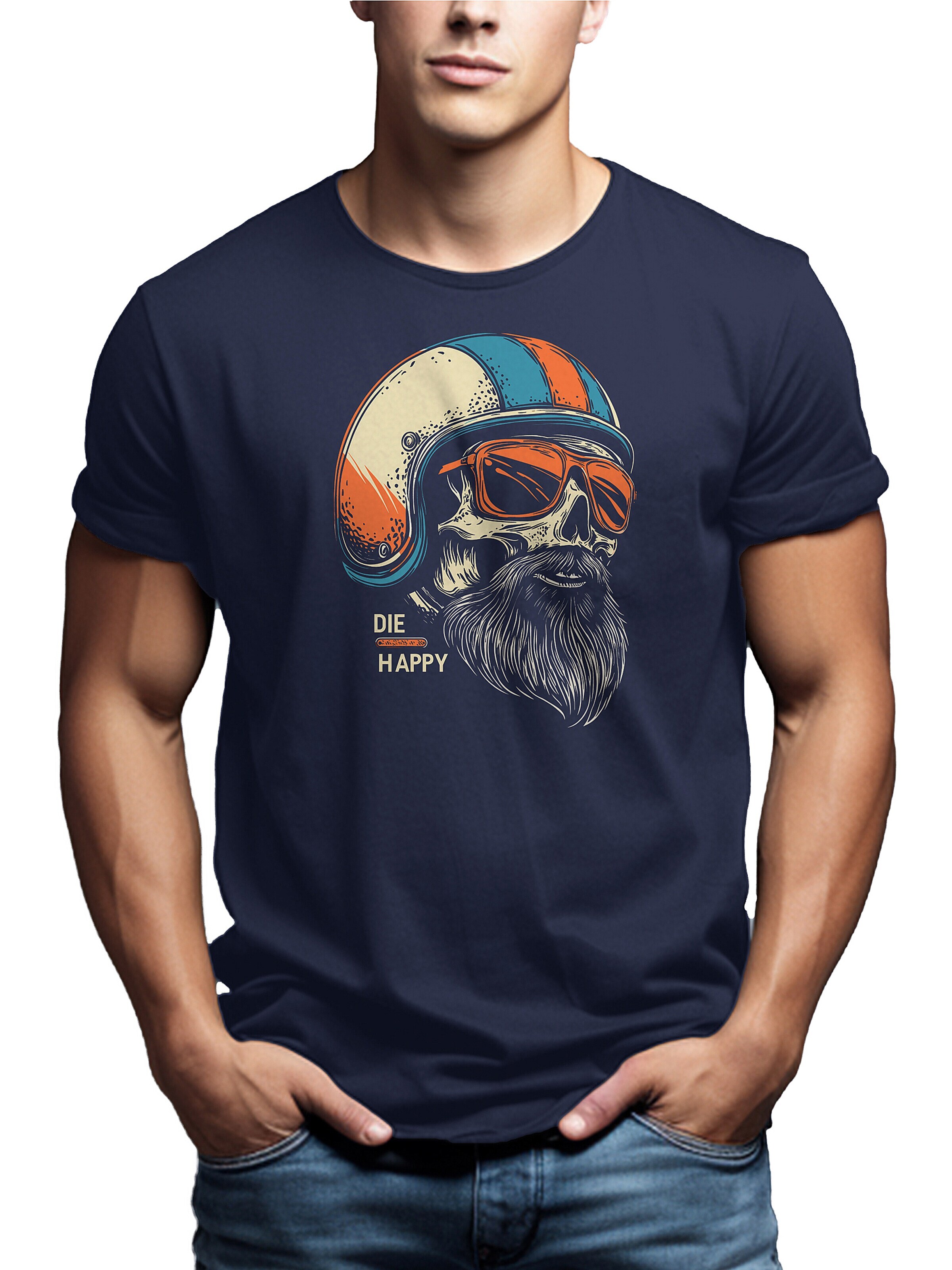 MAKAYA Shirt 'Die Happy' in Blue