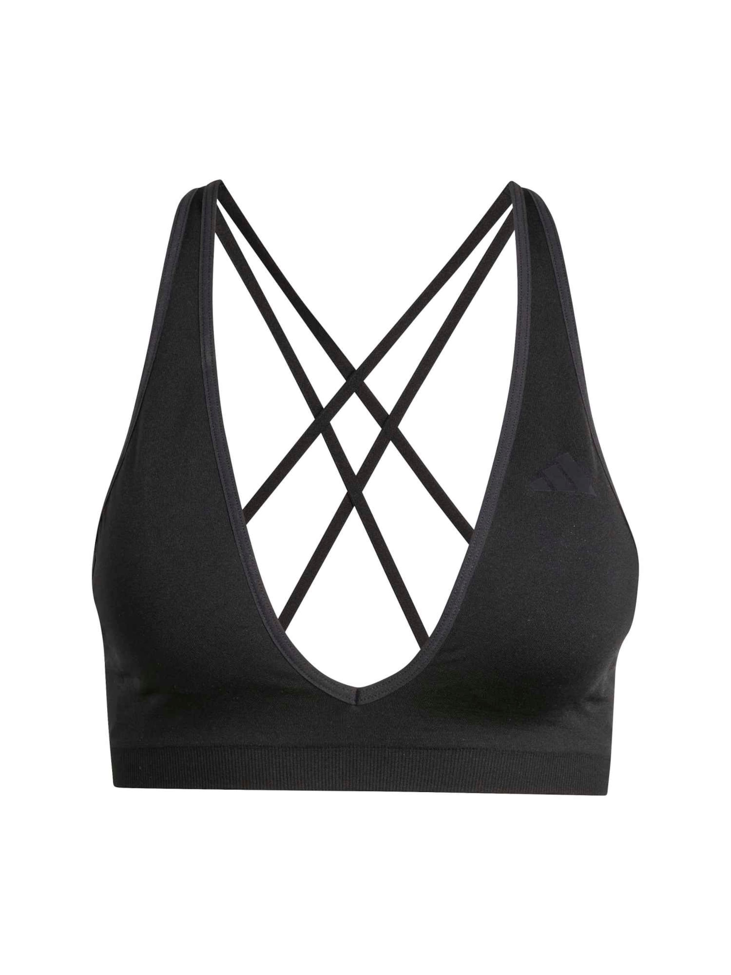 ADIDAS PERFORMANCE Bustier Sport bh 'Essentials' in Zwart: voorkant