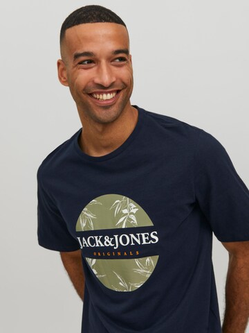 JACK & JONES T-shirt 'Crayon Branding' i blå