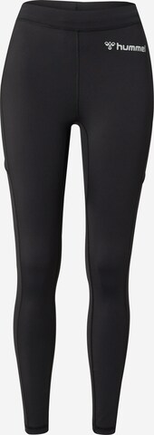 Hummel - Skinny Calças de desporto 'RUN' em preto: frente