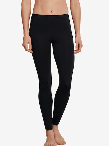 SCHIESSER Skinny Long Johns in Black: front