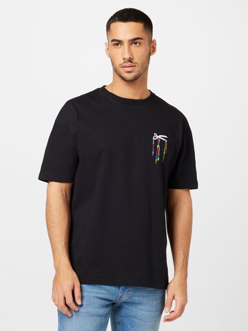 DENHAM - Camiseta 'DRIP' en negro: frente