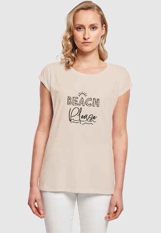 Merchcode Shirt 'Beach Please' in Beige: voorkant