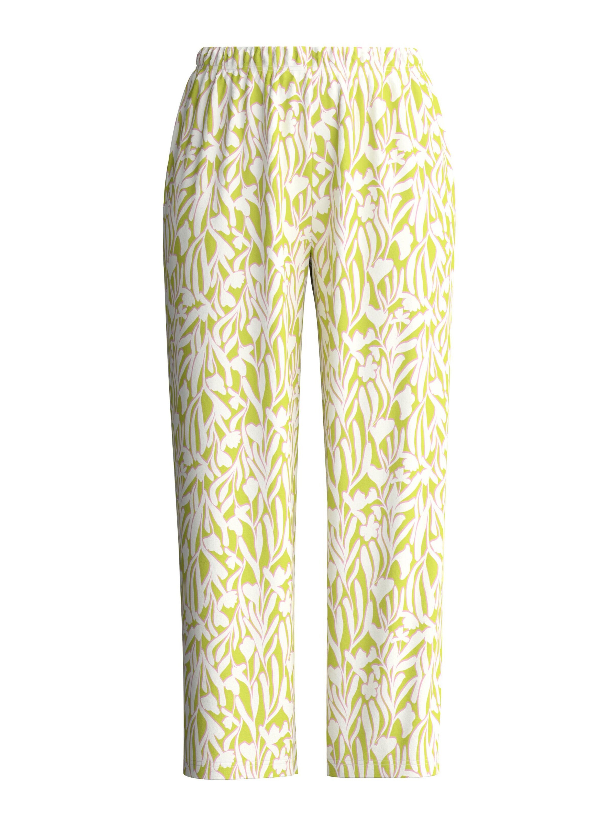 CALIDA Pajama pants 'Late Bloom M&M' in Green: front