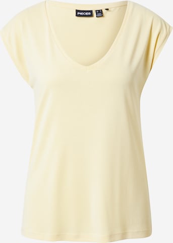 PIECES - Camiseta 'Kamala' en amarillo: frente