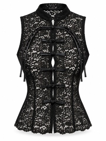 Camicia da donna di Ombre in nero: frontale