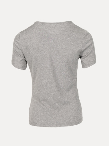 T-shirt 'YOLIGEX Kurzarmshirt Grau-Melange Knotendetail am V-Ausschnitt' yoligex en gris