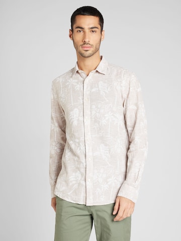 Only & Sons Regular fit Button Up Shirt 'CAIDEN' in Beige: front